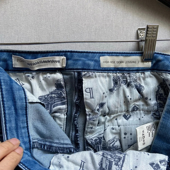 Pilcro and the Letterpress Anthropologie high rise denim leggings Sz 29 - Picture 6 of 12
